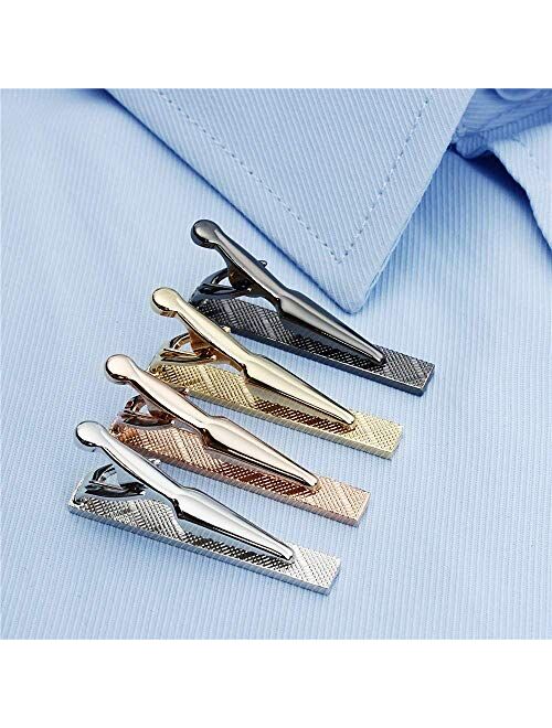 4 Pieces 1.5 Inch Tie Clip Set for Men in Gift Box