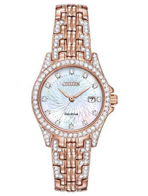 Citizen Women's Eco-Drive Water Resistant Watch with Crystal Accents, EW1228-53D