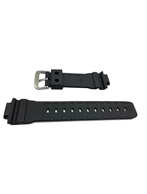 BLACK DIAMOND | 16mm Black G Shock Style, Rubber Polyurethane (PU) Material Watch Band | Comfortable, Smooth, Durable Replacement Wrist Strap that brings New Life to Any 