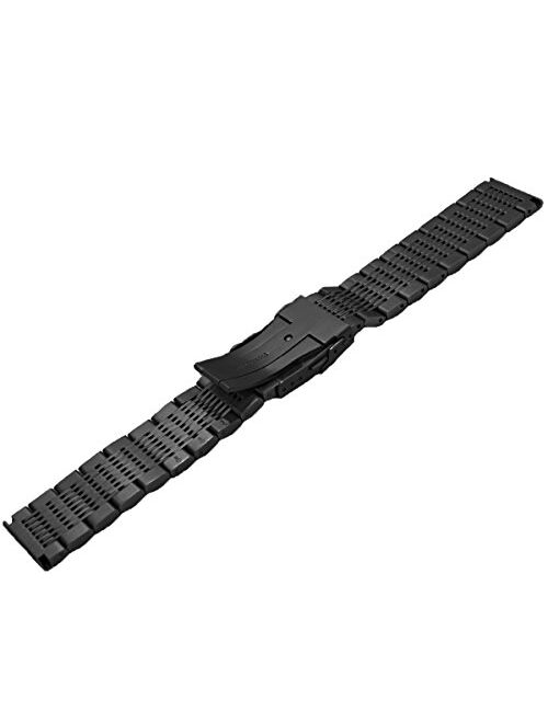 Kai Tian Premium Brushed&Polished Stainless Steel Watch Band Metal Mesh Watch Straps Double Locks Diver Clasp Bracelet 18mm/20mm/22mm/24mm for Men Women,Silver/Black/IP G