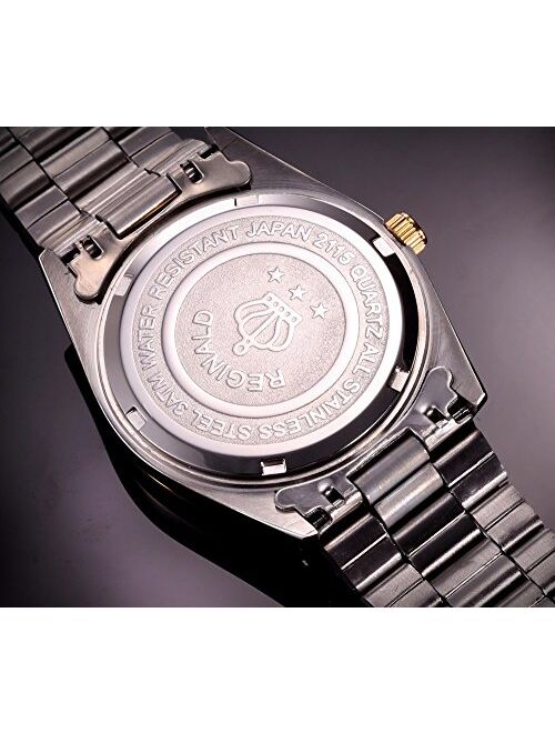 REGINALD Unisex Watch Hands Sapphire Full Gold Stainless Steel Quartz Dial Watches