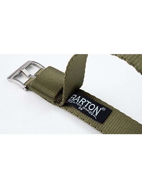 BARTON Jetson Military Style Watch Strap - 18mm, 20mm, 22mm or 24mm - Seat Belt Nylon Watch Bands