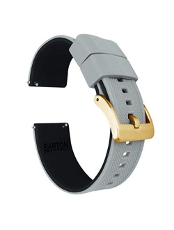 Elite Silicone Watch Bands - Quick Release - Choose Strap Color & Buckle Color (Gold, Rose Gold or Gunmetal Grey) - 18mm, 19mm, 20mm, 21mm, 22mm, 23mm & 24mm Watch