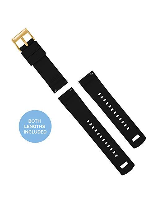 Barton Elite Silicone Watch Bands - Quick Release - Choose Strap Color & Buckle Color (Gold, Rose Gold or Gunmetal Grey) - 18mm, 19mm, 20mm, 21mm, 22mm, 23mm & 24mm Watch