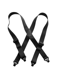 Mens Suspender Wide Leather 6 Metal Clips Adjustable Straps Y Shape By Timiot 