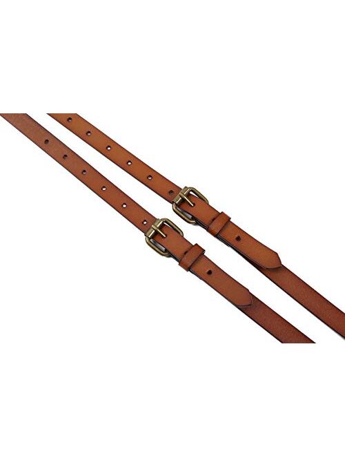 Leather Suspenders For Men, Personalized Brown Genuine Leather, Groomsmen Gifts