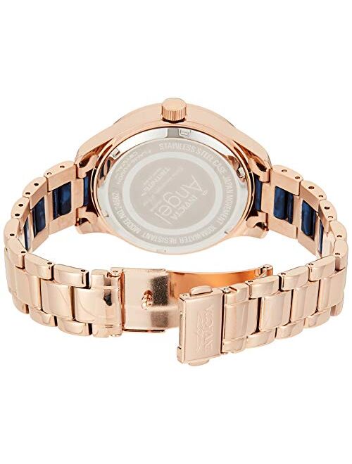 Invicta Women's Angel 40mm Rose Gold Tone Stainless Steel and Resin Quartz Watch, Rose Gold (Model: 24662)