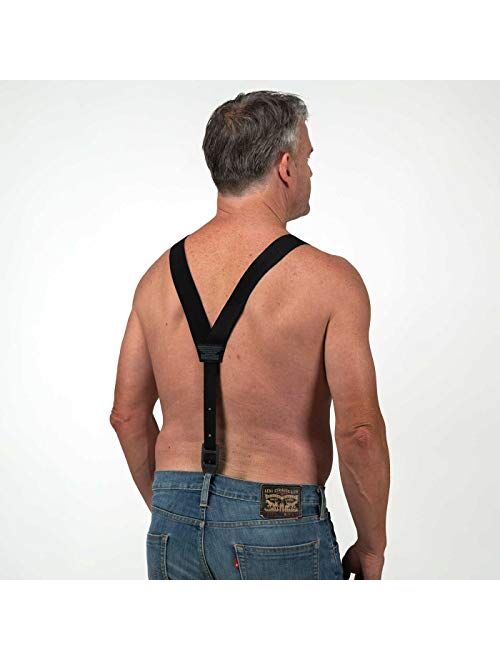 HIKERS Hidden Suspenders for Men, Invisible & Adjustable Belt Alternative, Black