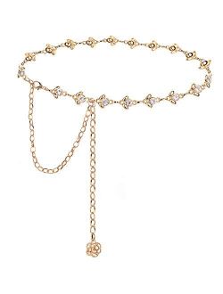 Glamorstar Chain Belt for Women Rhinestone Crystal Waist Belts for Dress Gift