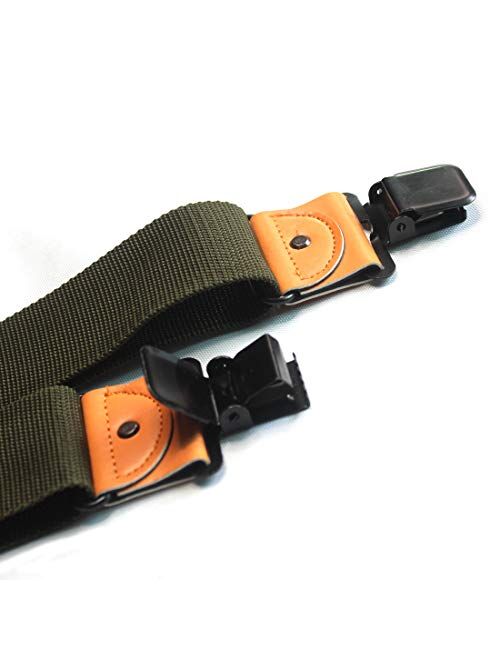 Melo Tough Men's Industrial Strength Suspenders Partial Elastic Tradesperson's Suspenders 2 inch Wide Tool Belt Suspenders
