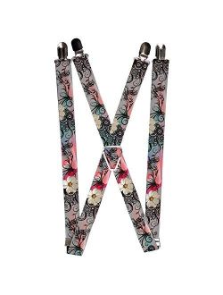 Buckle-Down unisex adults Buckle-down - Floral Suspenders, Multicolor, One Size US