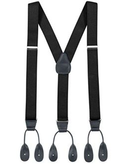 Suspenders for Men Y-Back Leather Trimmed Button End Tuxedo Suspenderss Many colors and designs