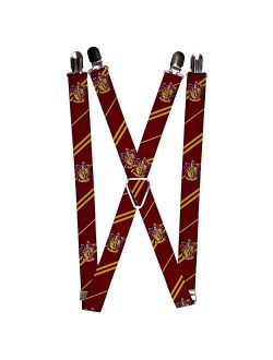 Buckle-Down Suspenders-Gryffindor Crest/stripe2 Burgundy/Gold