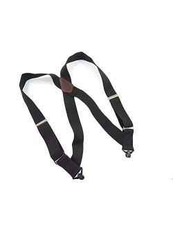 Hold-Up Black Hip-clip Style Suspenders 1 1/2" Wide with Patented Gripper Clasps