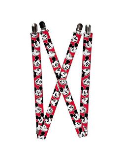 Buckle-Down Suspenders-Mickey Mouse Expressions Red/Black/White