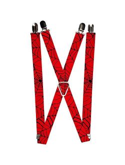 Buckle-Down Men's Marvel Comics Suspenders-Spiderweb Red/Black