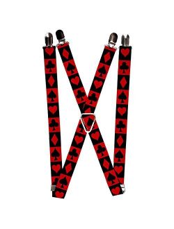 Buckle-Down Suspenders-Alice in Wonderland Card Suits Red/Black