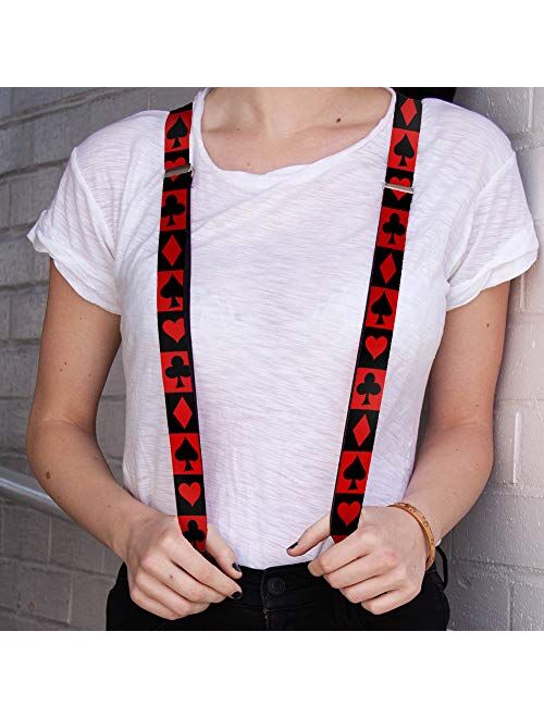 Buckle-Down Suspenders-Alice in Wonderland Card Suits Red/Black