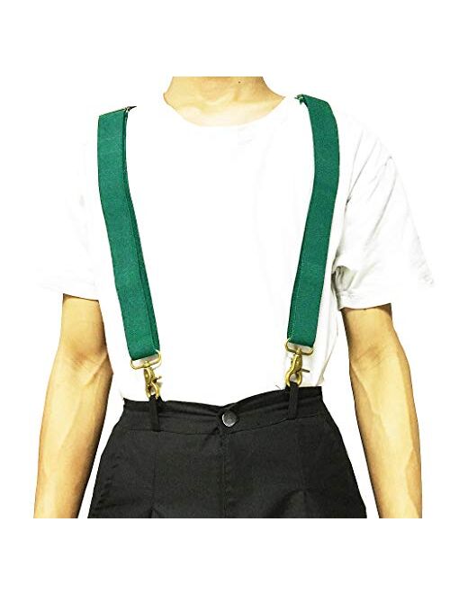 AYOSUSH Vintage Suspenders for Men 4 Snap Hooks for Belt Loops Adjustable X Back 