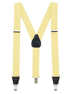 Suspender for Men Made in USA Y-Back Leather Crosspatch Clip on tuxedo suspenders