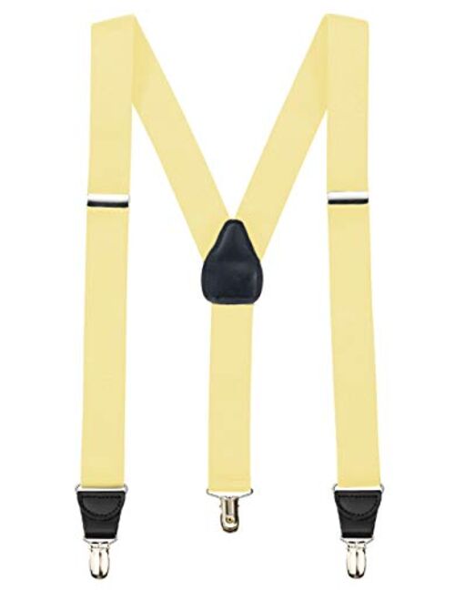Hold'Em Suspender for Men Made in USA Y-Back Leather Crosspatch Clip on tuxedo suspenders