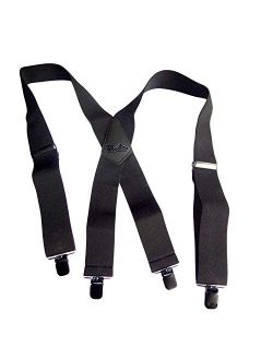 Shadow Black Heavy Duty Holdup Work Suspender 2" Wide with No-slip Clips
