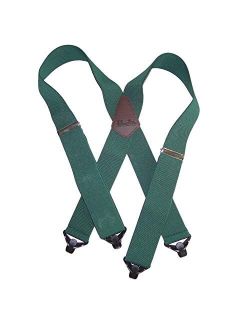 Holdup Brand Heavy Duty Greenwood Green Work Suspenders with patented Gripper Clasps
