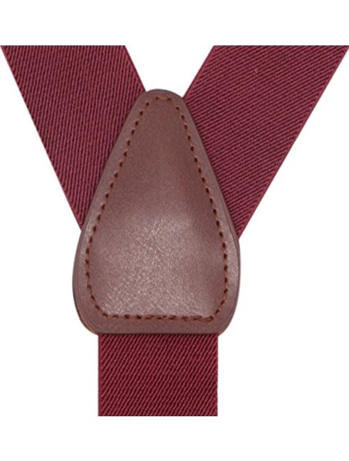 Bioterti Men’s Y-shape 1.4 Inch Suspender -3 Metal Clips, Elastic Straps