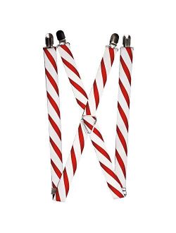 Buckle-Down unisex adults Buckle-down - Candy Cane Suspenders, Multicolor, One Size US