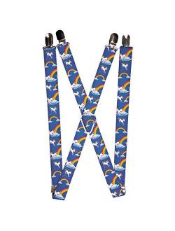 Buckle-Down Men's Suspender-Unicorns, Multicolor, One Size