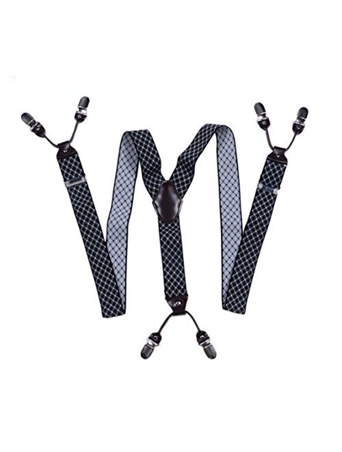 YUNEE Straps Braces 6 Clips Adjustment Elastic Strong Suspenders Jeans Trousers Braces