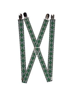 Buckle-Down Suspenders-Joker Diamonds Gray/Green
