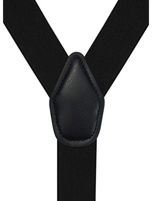 Men's Y-Back 1.4 Inches Wide Button End Elastic Adjustable Suspenders