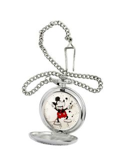 Mickey Mouse Men's Silver Pocket Watch