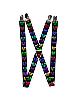 Buckle-Down Suspenders-Mickey Expressions Black/Multi Neon