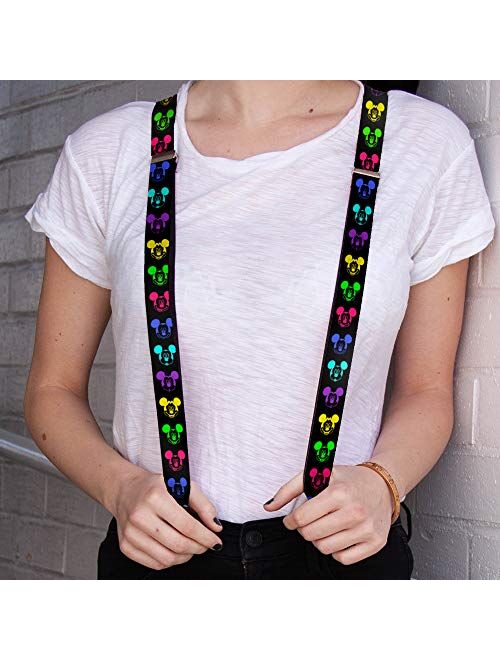 Buckle-Down Suspenders-Mickey Expressions Black/Multi Neon