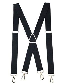 Romanlin Mens Suspenders with Swivel Hooks on Belts Loops Heavy Duty Big and Tall Adjustable Braces
