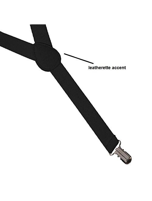 Suspenders - Solid Color Y-Back Suspenders Adjustable Elastic Shoulder Strap - 1/2" Wide by CoverYourHair