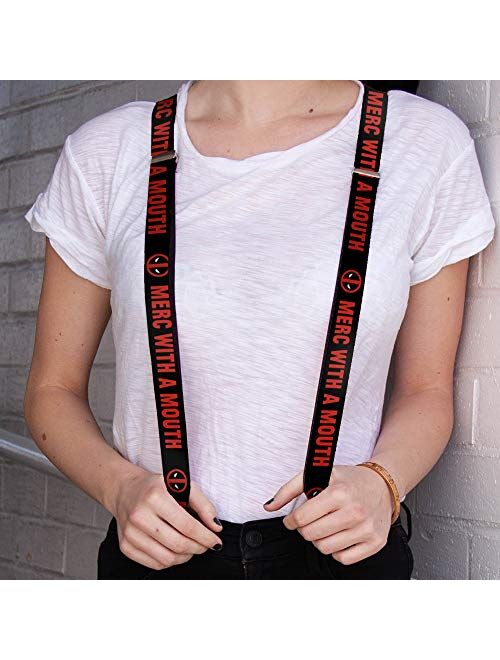 Buckle-Down Marvel Universe Suspenders-Deadpool Logo MERC with A Mout