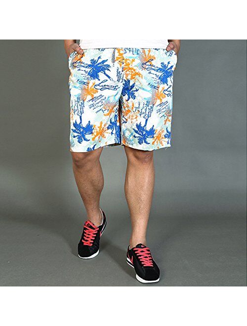Chickle Men's Camo Print Loose-Fit Beach Cargo Shorts