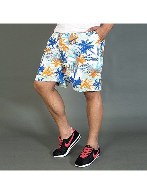 Chickle Men's Camo Print Loose-Fit Beach Cargo Shorts