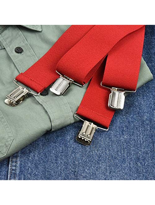 Hold'Em Hold’Em Suspenders for men Heavy Duty utility Clips 2” Wide Elastic Work braces
