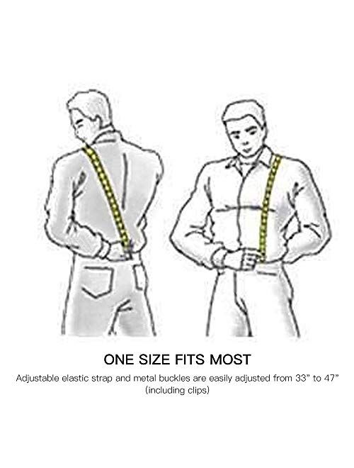 Trucker Side Clip Suspenders X-back for Hunting/Long Haul Truckers/Policemen/Bikers/Contractors,2" Wide Adjustable Braces