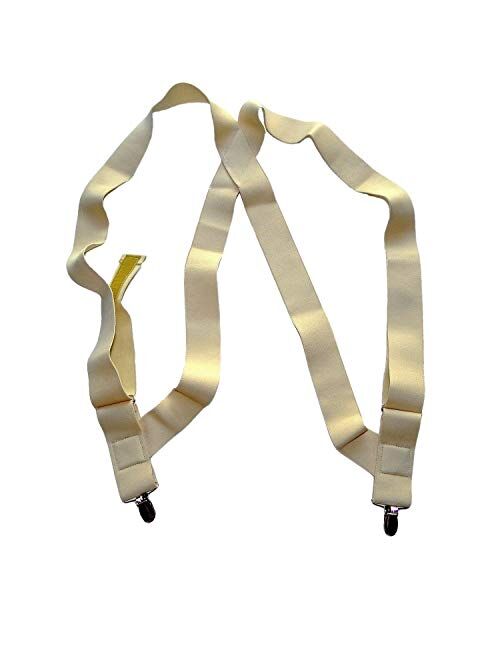 HoldUp Brand Under-Up Series Light Tan Suspenders with Patented silvertone No-Slip Clips