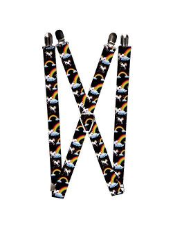 Buckle-Down Men's Suspender-Unicorns, Multicolor, One Size