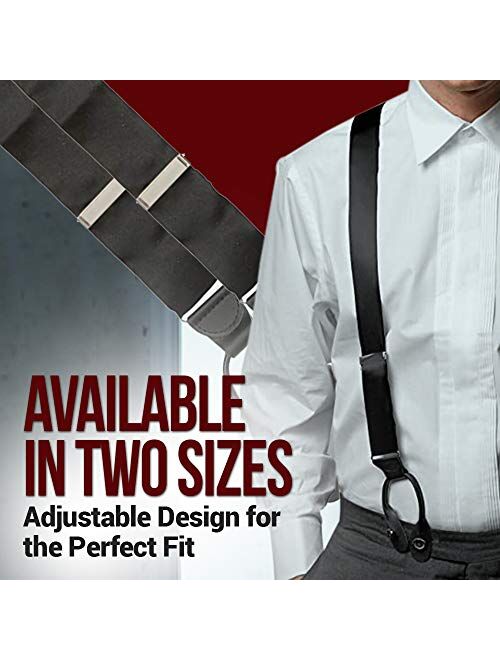 HOLD'EM 100% Silk Suspenders For Men Y-Back Button End Made in USA – Many Colors and Designs