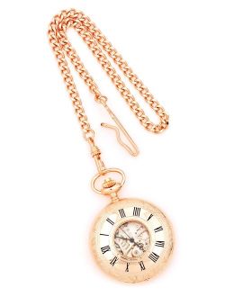 Men's Charles Hubert Versil Rose Gold Finish Brass Window Cover Pocket Watch