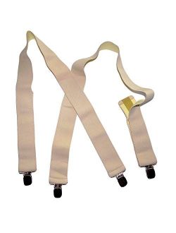 HoldUp Brand 2" Wide Undergarment Hidden Suspenders with No-slip Silver-tone Clips