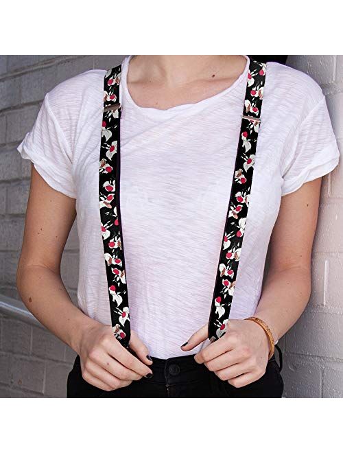 Buckle-Down Men's Suspenders-Sylvester The Cat Expressions Scattered Black
