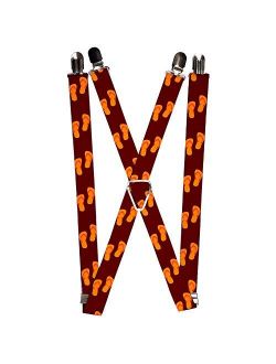 Buckle-Down Men's Suspender-Flip Flops, Multicolor, One Size